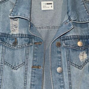 Ci Sono Light Blue Denim Jacket with Silver Accents